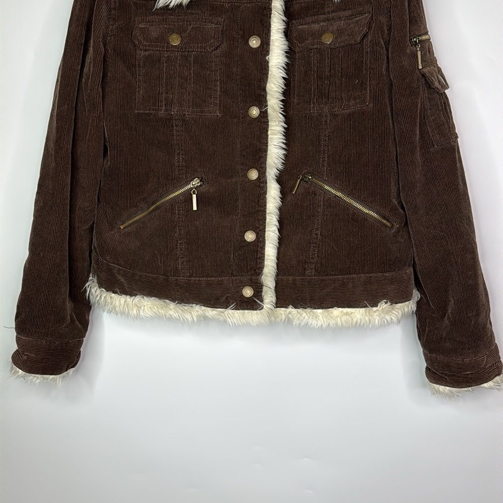 Grizzly Sherpa Lined Snap Button Up Corduroy Jack… - image 3